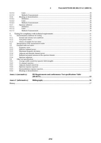 SIST EN 300 296-2 V1.2.1:2009 ETSI EN 300 296-2 V1.2.1 (2008-12) - Electromagnetic compatibility and Radio spectrum Matters (ERM); Land Mobile Service; Radio equipment using integral antennas intended primarily for analogue speech; Part 2: Harmonized EN covering essential requirements under article 3.2 of the R&TTE Directive - Page 4 preview