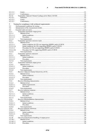 SIST EN 301 908-2 V4.2.1:2010 ETSI EN 301 908-2 V4.1.2 (2009-12) - Electromagnetic compatibility and Radio spectrum Matters (ERM); Base Stations (BS), Repeaters and User Equipment (UE) for IMT-2000 Third-Generation cellular networks; Part 2: Harmonized EN for IMT-2000, CDMA Direct Spread (UTRA FDD and E-UTRA FDD) (UE) covering the essential requirements of article 3.2 of the R&TTE Directive - Page 4 preview
