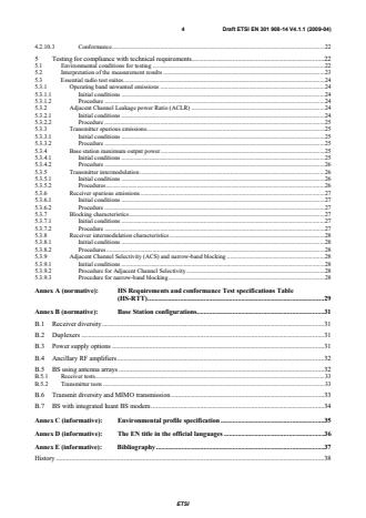 SIST EN 301 908-14 V4.2.1:2010 ETSI EN 301 908-14 V4.1.1 (2009-04) - Electromagnetic compatibility and Radio spectrum Matters (ERM); Base Stations (BS), Repeaters and User Equipment (UE) for IMT-2000 Third-Generation cellular networks; Part 14: Harmonized EN for IMT-2000, Evolved Universal Terrestrial Radio Access (E-UTRA) (BS) covering the essential requirements of article 3.2 of the R&TTE Directive - Page 4 preview