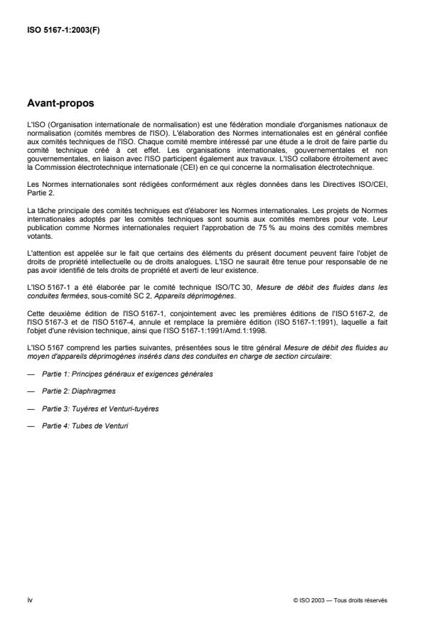 ISO 5167-1:2003 ISO 5167-1:2003 - Mesure de débit des fluides au moyen d'appareils déprimogenes insérés dans des conduites en charge de section circulaire - Page 4 preview