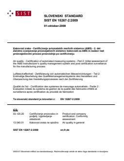 EN 15267-2:2009 - Page 1 preview