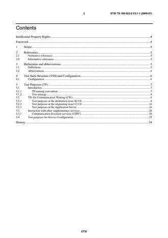 ETSI TS 186 022-2 V2.1.1 (2009-07) - Telecommunications and Internet Converged Services and Protocols for Advanced Networking (TISPAN); PSTN/ISDN simulation services; Communication Waiting (CW); Part 2: Test Suite Structure and Test Purposes (TSS&TP)