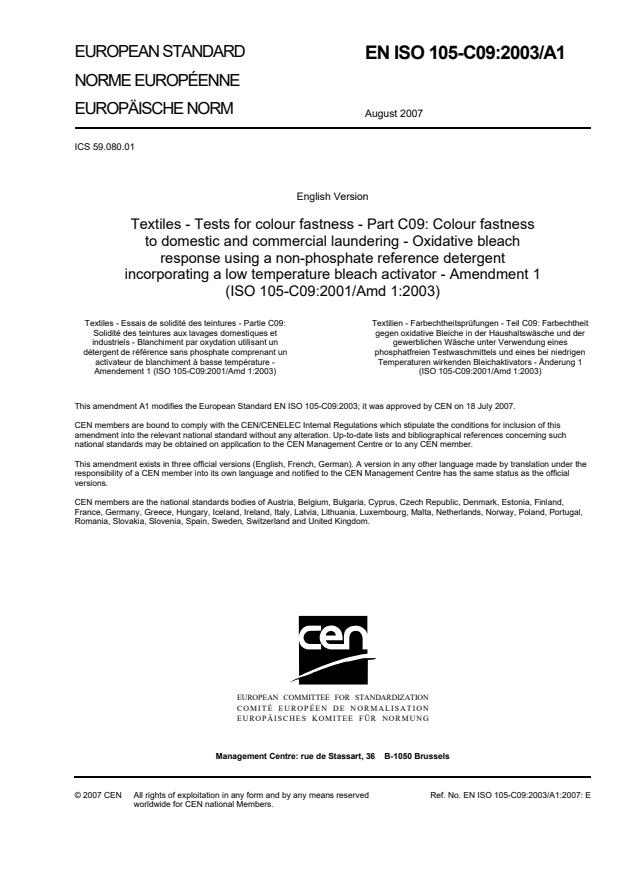 EN ISO 105-C09:2003/A1:2007