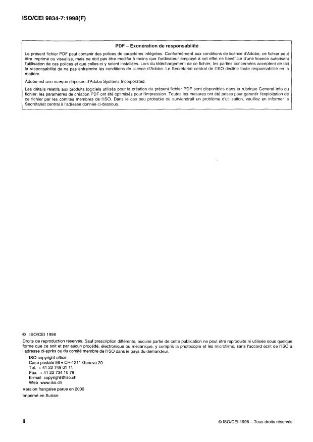 ISO/IEC 9834-7:1998 ISO/IEC 9834-7:1998 - Technologies de l'information -- Interconnexion de systemes ouverts (OSI) -- Procédures pour le fonctionnement des autorités d'enregistrement OSI: Attribution de noms internationaux pour emploi dans des contextes spécifiques - Page 2 preview