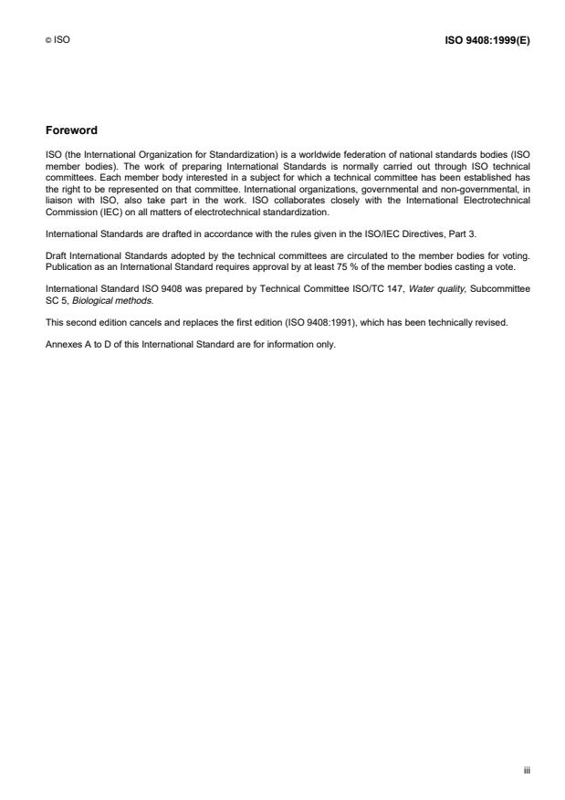 ISO 9408:1999 - Water quality -- Evaluation of ultimate aerobic biodegradability of organic compounds in aqueous medium by determination of oxygen demand in a closed respirometer
