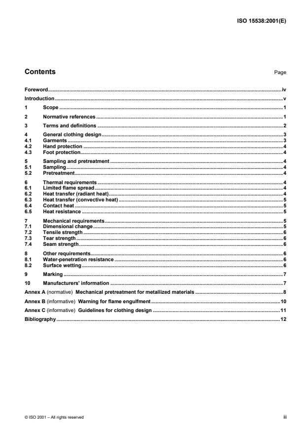ISO 15538:2001 - Protective clothing for firefighters -- Laboratory test methods and performance requirements for protective clothing with a reflective outer surface
