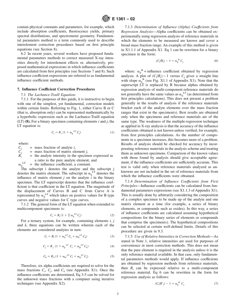 ASTM E1361-02 - Standard Guide for Correction of Interelement Effects in X-Ray Spectrometric Analysis