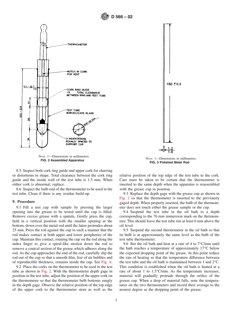 ASTM D566-02 - Standard Test Method for Dropping Point of Lubricating Grease