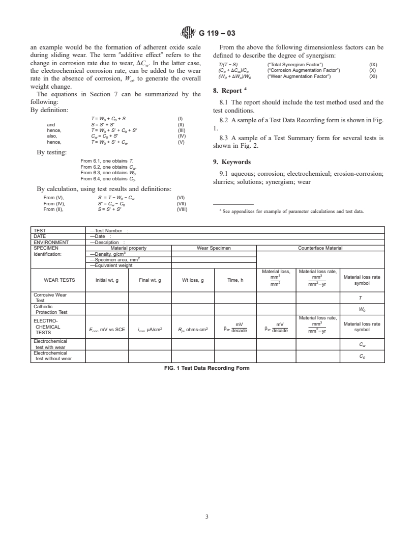 ASTM G119-03 - Standard Guide for Determining Synergism Between Wear and Corrosion