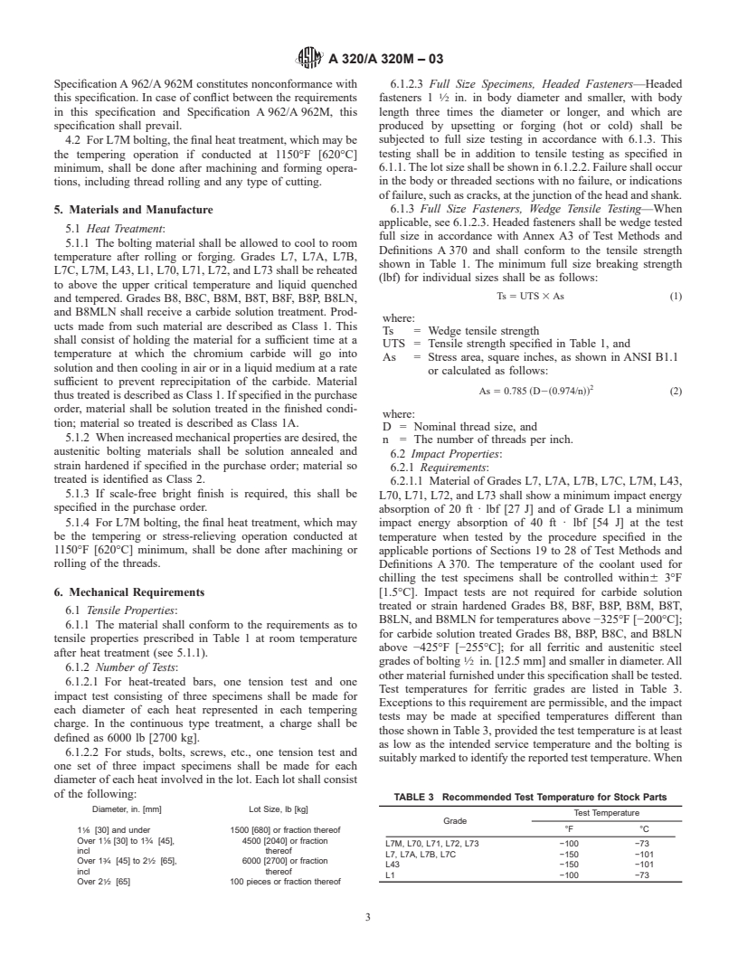 ASTM A320/A320M-03 - Standard Specification for Alloy-Steel Bolting Materials for Low-Temperature Service