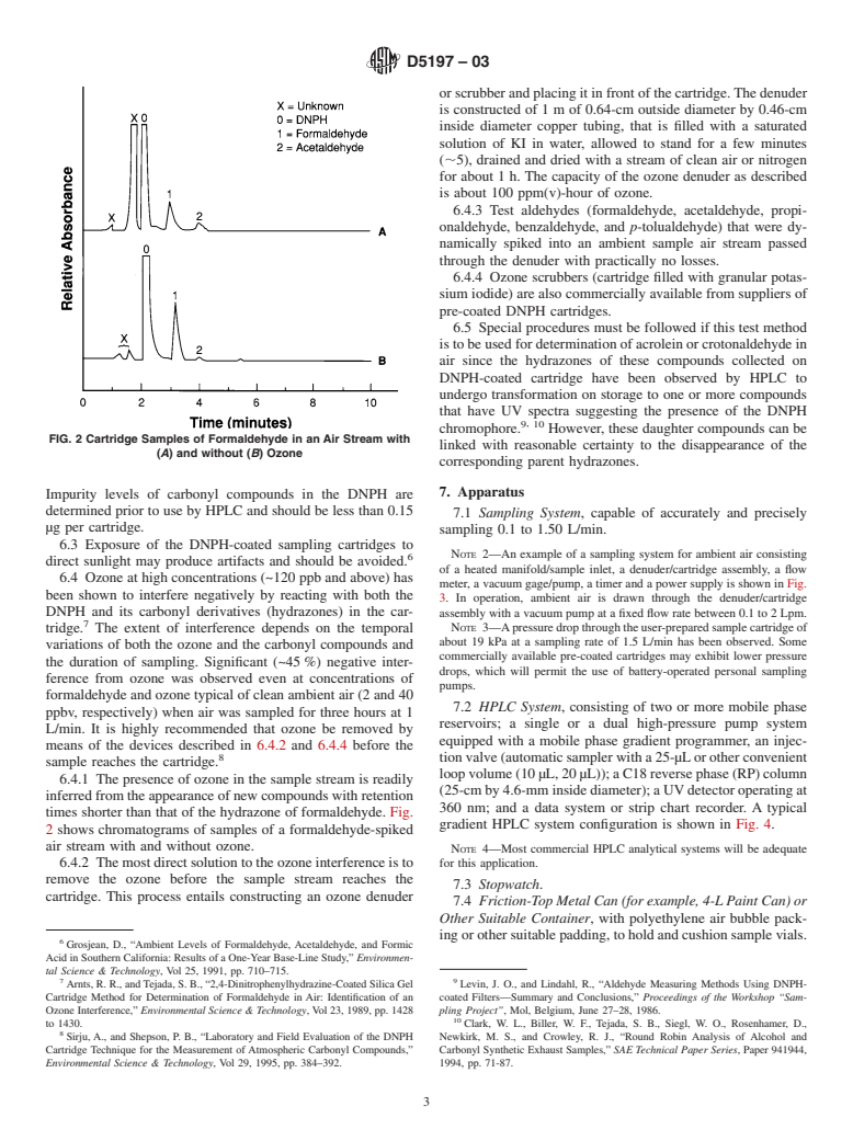 ASTM D5197-03 - Standard Test Method for Determination of Formaldehyde and Other Carbonyl Compounds in Air (Active Sampler Methodology)