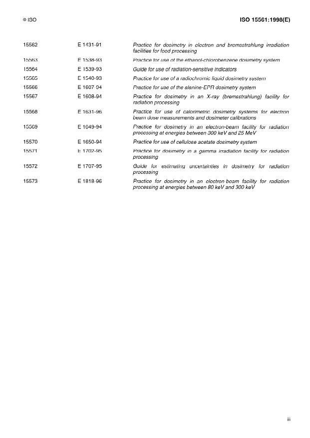 ISO 15561:1998 - Practice for use of a dichromate dosimetry system