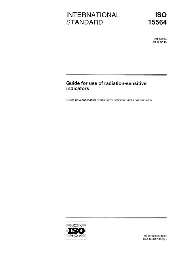 ISO 15564:1998 - Guide for use of radiation-sensitive indicators