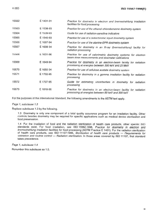 ISO 15567:1998 - Practice for dosimetry in an X-ray (bremsstrahlung) facility for radiation processing