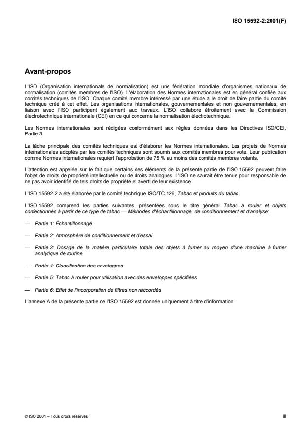 ISO 15592-2:2001 - Tabac a rouler et objets confectionnés a partir de ce type de tabac -- Méthodes d'échantillonnage, de conditionnement et d'analyse