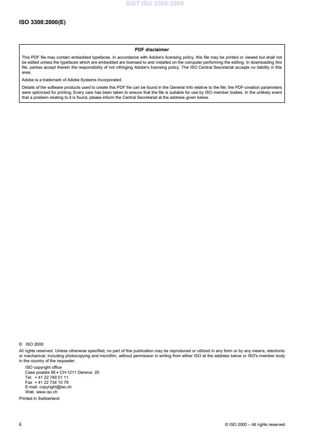 ISO 3308:2000 ISO 3308:2000 - Page 4 preview