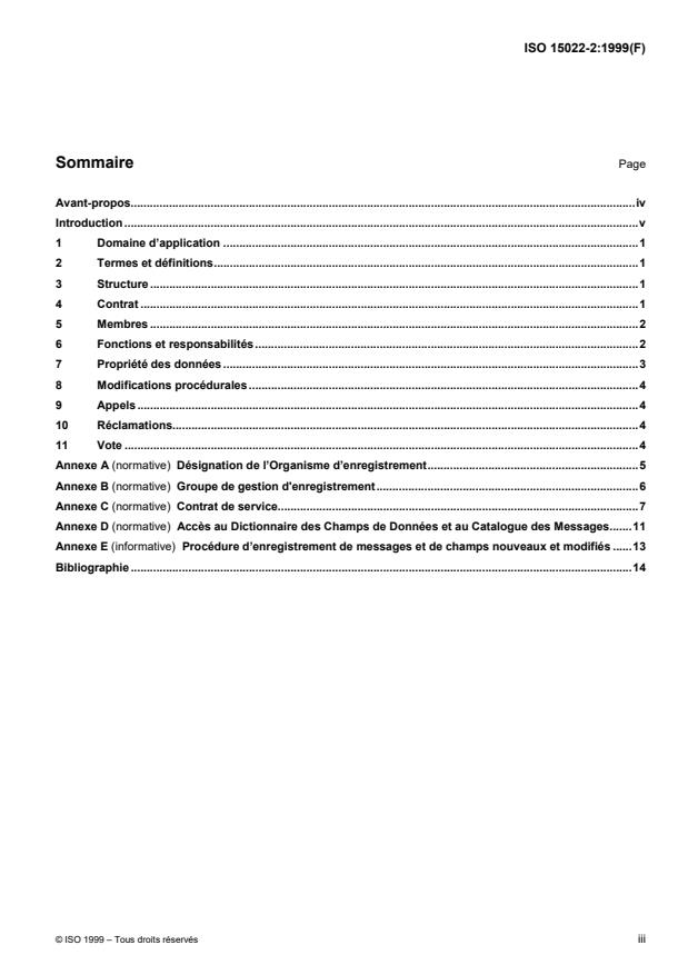ISO 15022-2:1999 - Valeurs mobilieres -- Schéma des messages (Dictionnaire des Champs de Données)