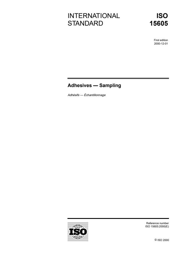 ISO 15605:2000 - Adhesives -- Sampling