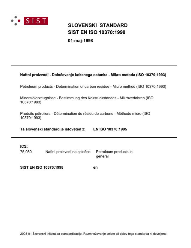 EN ISO 10370:1998