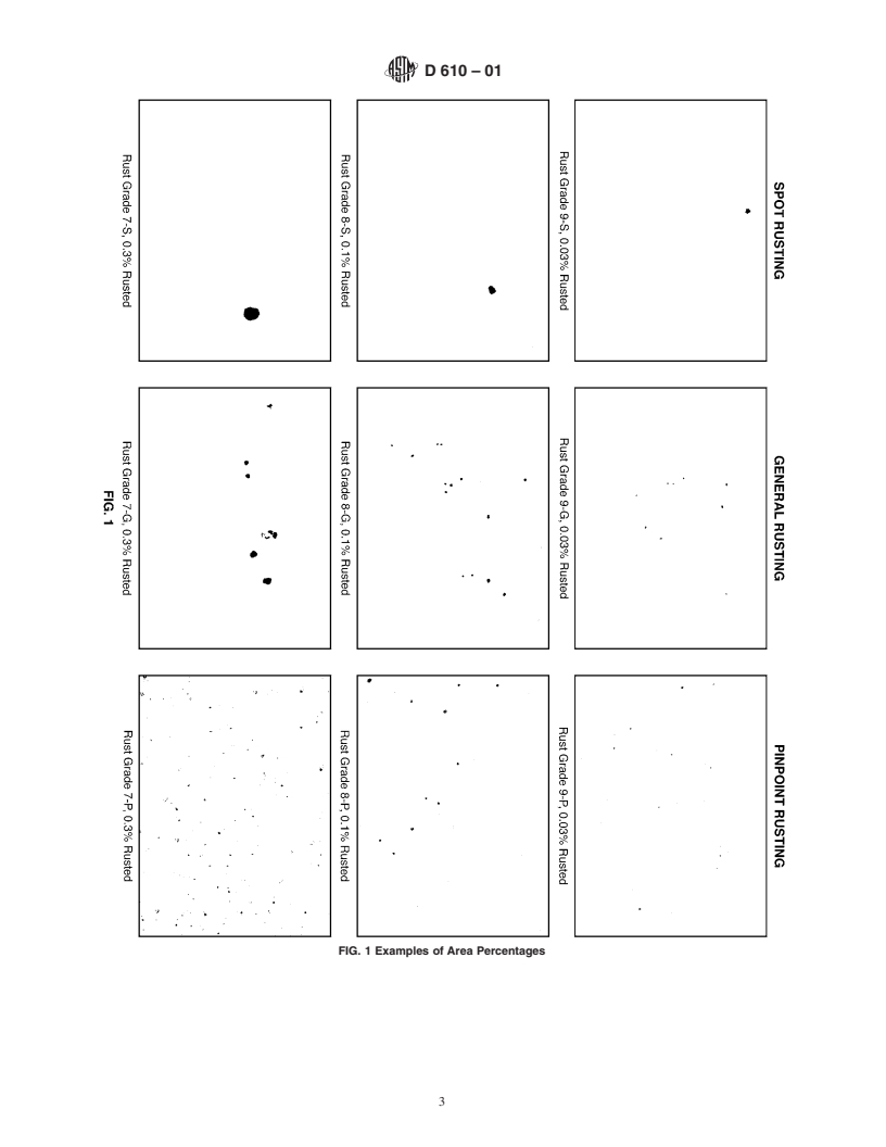 ASTM D610-01 - Standard Test Method for Evaluating Degree of Rusting on Painted Steel Surfaces