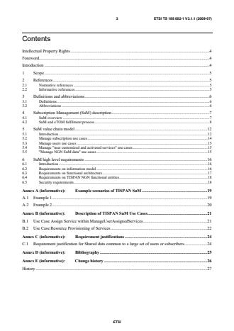 ETSI TS 188 002-1 V3.1.1 (2009-07) - Telecommunications and Internet converged Services and Protocols for Advanced Networking (TISPAN); NGN Subscription Management; Part 1: Requirements
