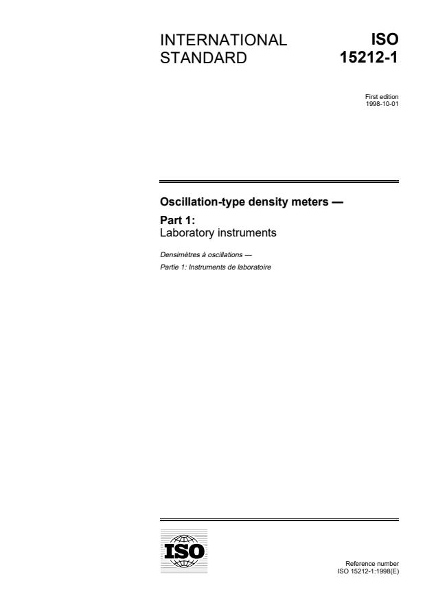 ISO 15212-1:1998 - Oscillation-type density meters