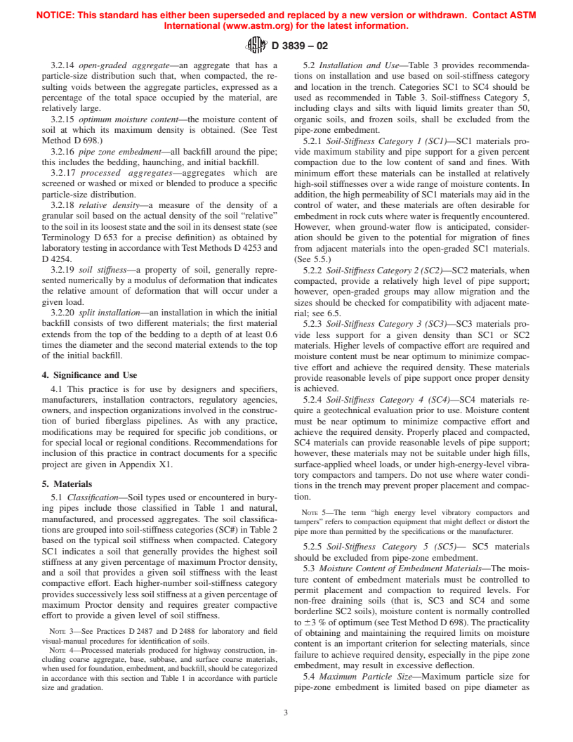 ASTM D3839-02 - Standard Guide for Underground Installation of "Fiberglass" (Glass-FiberReinforced Thermosetting-Resin) Pipe