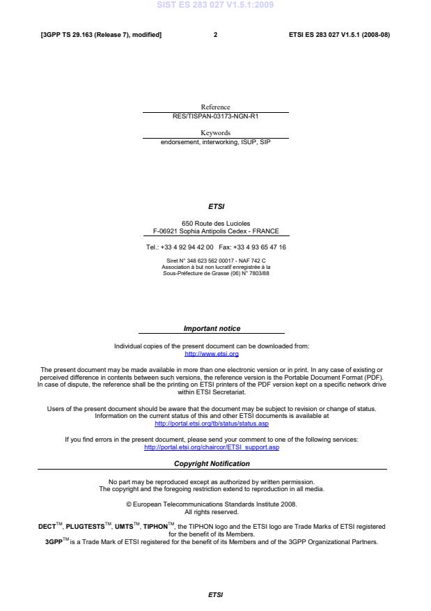 SIST ES 283 027 V1.5.1:2009 SIST ES 283 027 V1.5.1:2009 - Page 4 preview