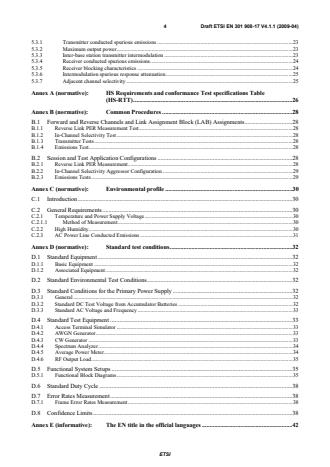 SIST EN 301 908-17 V4.2.1:2010 ETSI EN 301 908-17 V4.1.1 (2009-04) - Electromagnetic compatibility and Radio spectrum Matters (ERM); Base Stations (BS), Repeaters and User Equipment (UE) for IMT-2000 Third-Generation cellular networks; Part 17: Harmonized EN for IMT-2000, Evolved CDMA Multi-Carrier Ultra Mobile Broadband (UMB) (BS) covering the essential requirements of article 3.2 of the R&TTE Directive - Page 4 preview
