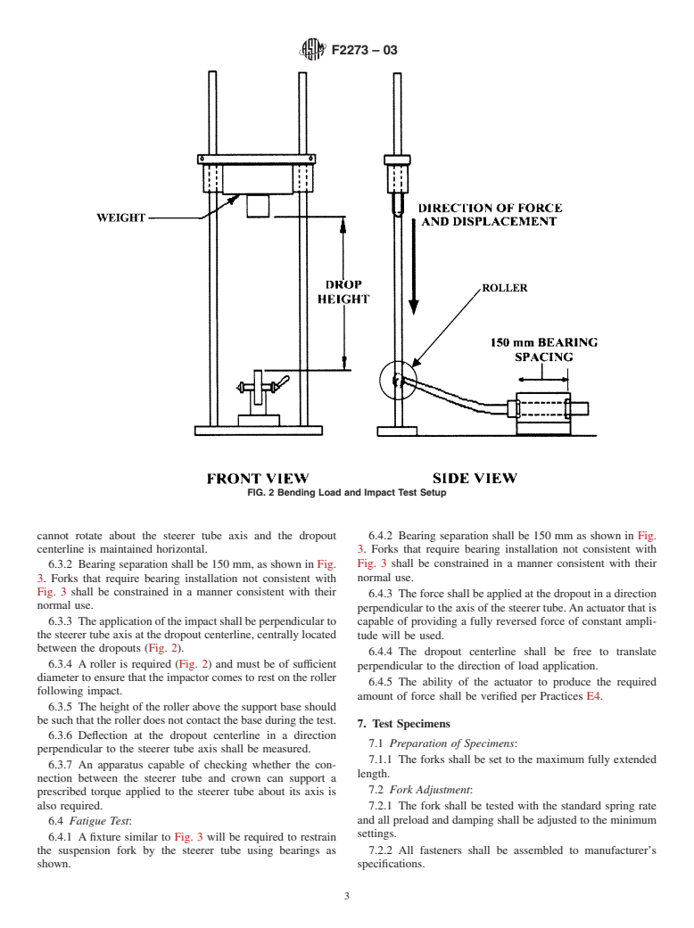 ASTM F2273-03 - Standard Test Methods for Bicycle Forks