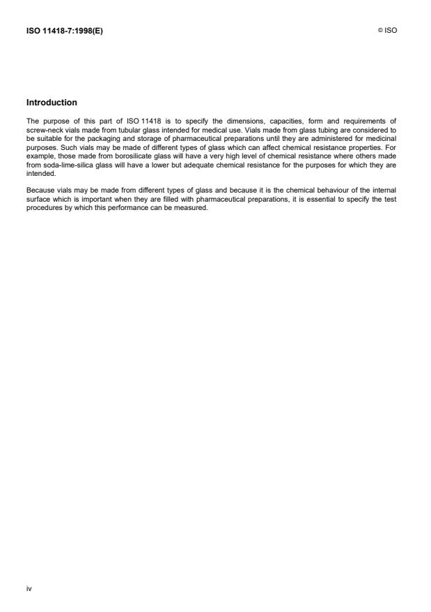ISO 11418-7:1998 ISO 11418-7:1998 - Containers and accessories for pharmaceutical preparations - Page 4 preview