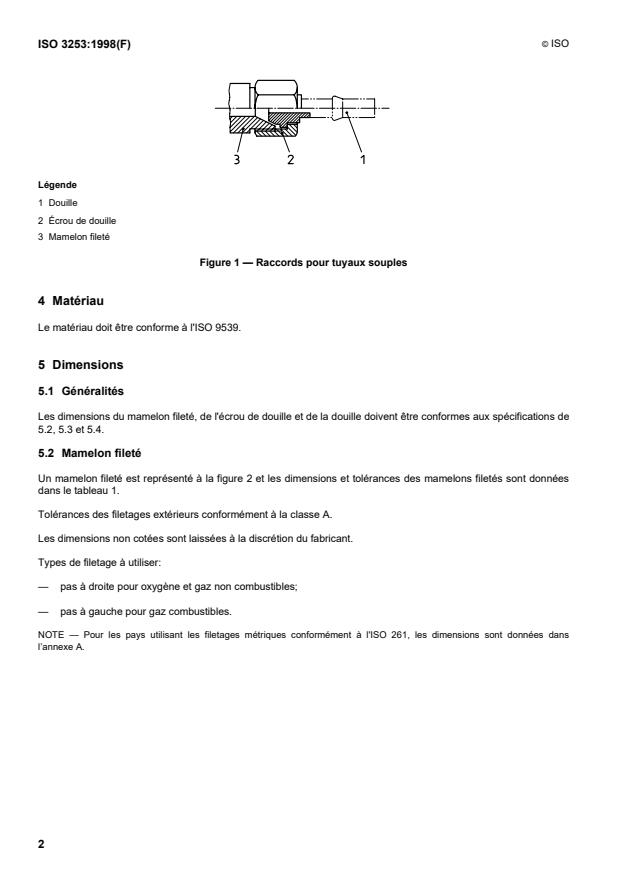 ISO 3253:1998 ISO 3253:1998 - Matériel de soudage aux gaz -- Raccords pour tuyaux souples pour appareils de soudage, coupage et techniques connexes - Page 4 preview