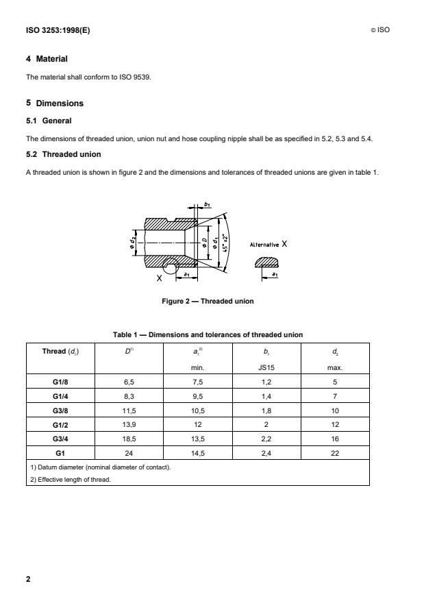 ISO 3253:1998 ISO 3253:1998 - Gas welding equipment -- Hose connections for equipment for welding, cutting and allied processes - Page 4 preview