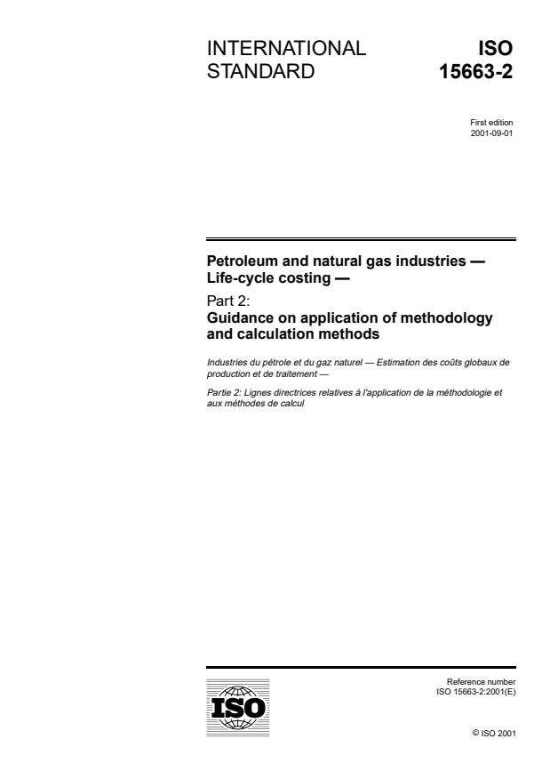 ISO 15663-2:2001 - Petroleum and natural gas industries -- Life-cycle costing