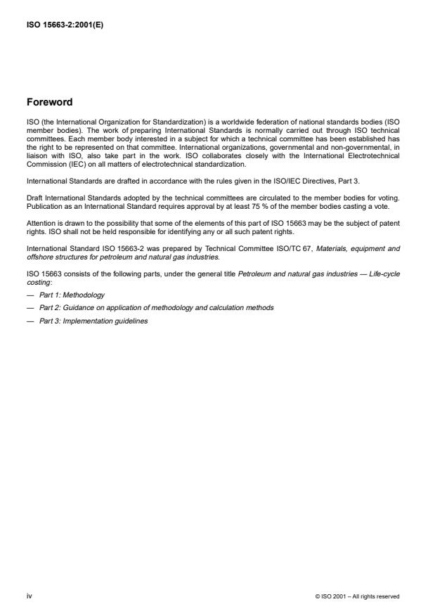 ISO 15663-2:2001 ISO 15663-2:2001 - Petroleum and natural gas industries -- Life-cycle costing - Page 4 preview