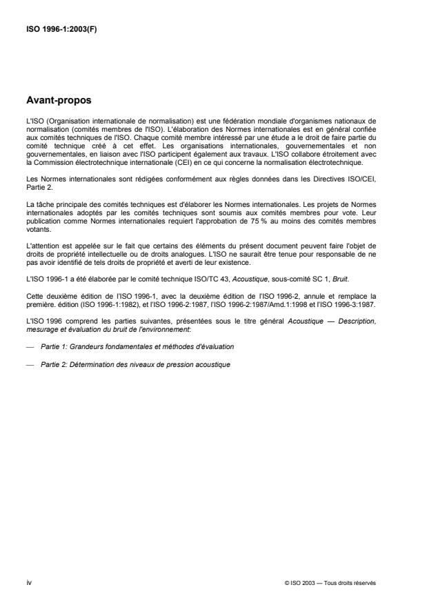 ISO 1996-1:2003 ISO 1996-1:2003 - Acoustique -- Description, mesurage et évaluation du bruit de l'environnement - Page 4 preview