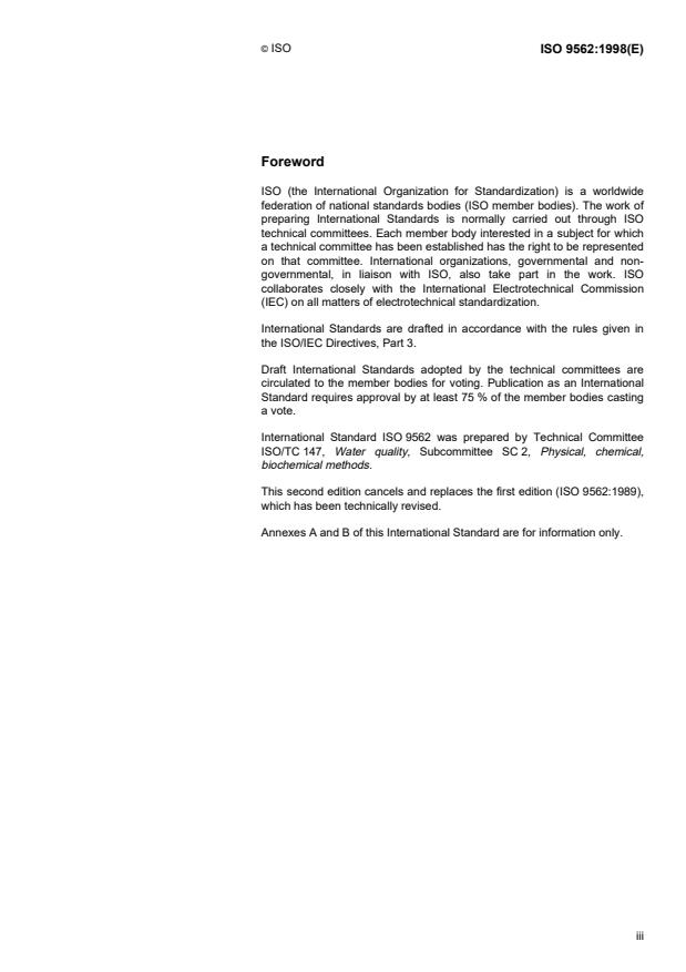 ISO 9562:1998 - Water quality -- Determination of adsorbable organically bound halogens (AOX)