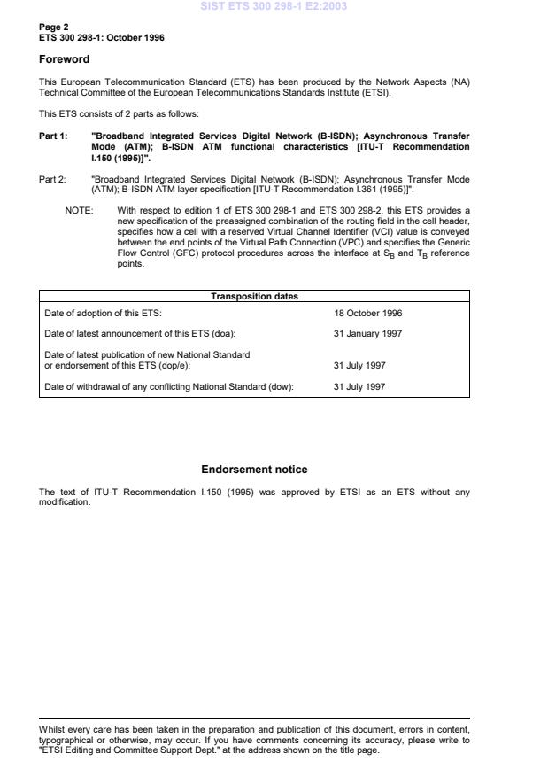 SIST ETS 300 298-1 E2:2003 SIST ETS 300 298-1 E2:2003 - Page 4 preview