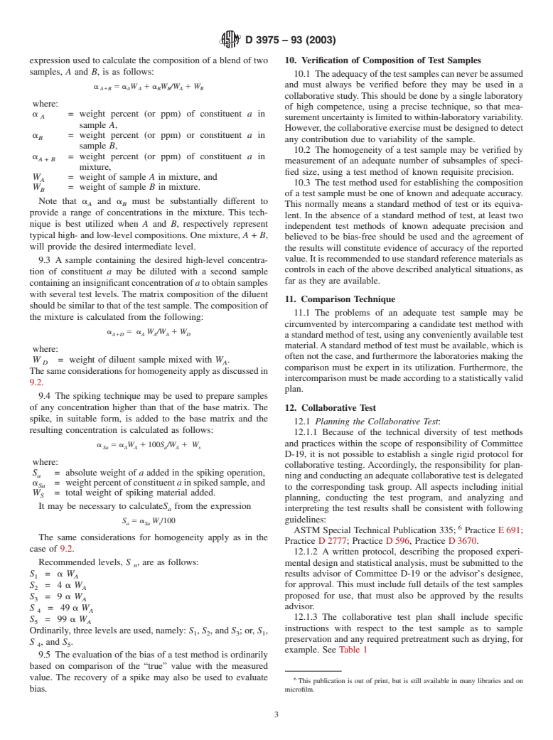 ASTM D3975-93(2003) - Standard Practice for Development and Use (Preparation) of Samples for Collaborative Testing of Methods for Analysis of Sediments