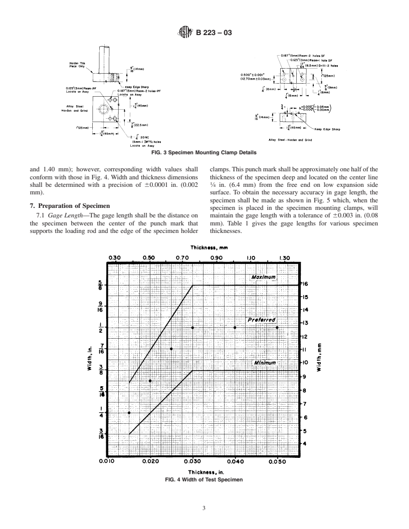 ASTM B223-03 - Standard Test Method for Modulus of Elasticity of Thermostat Metals (Cantilever Beam Method)