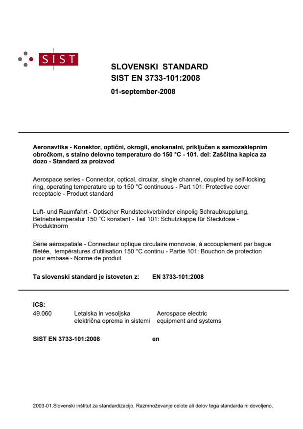 EN 3733-101:2008 EN 3733-101:2008 - Page 1 preview