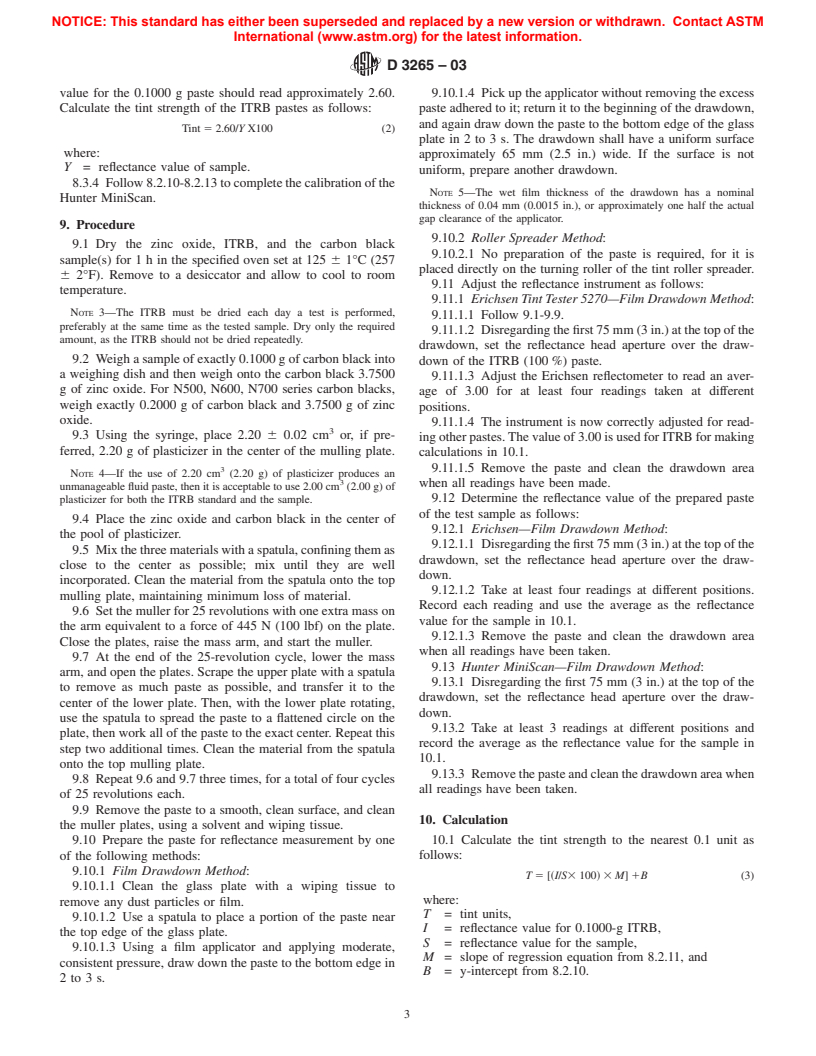 ASTM D3265-03 - Standard Test Method for Carbon Black&#8212;Tint Strength