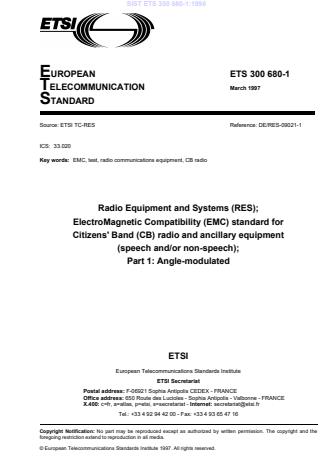 P ETS 300 680-1:1998