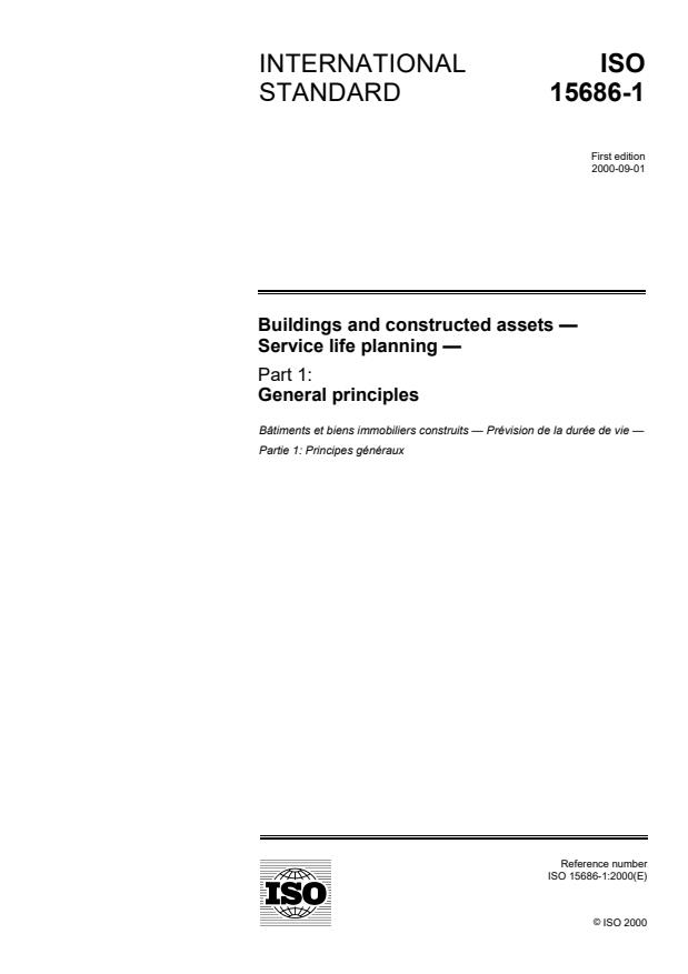 ISO 15686-1:2000 - Buildings and constructed assets -- Service life planning