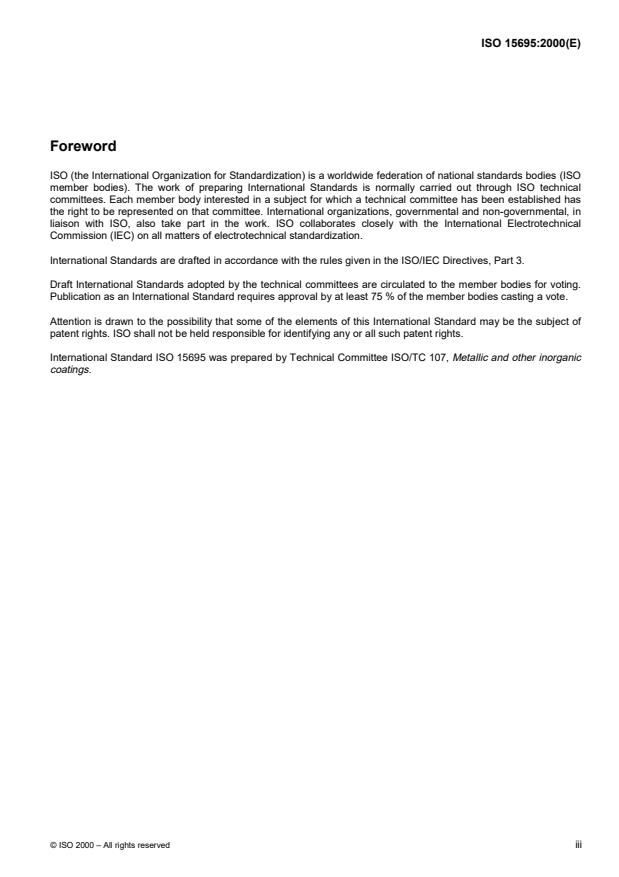 ISO 15695:2000 - Vitreous and porcelain enamels -- Determination of scratch resistance of enamel finishes