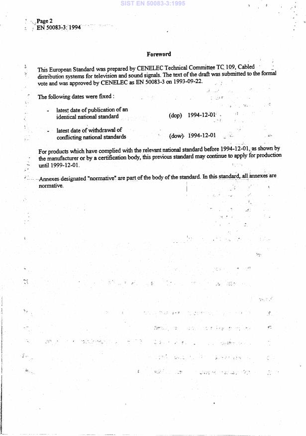 EN 50083-3:1994 EN 50083-3:1995 - Page 4 preview