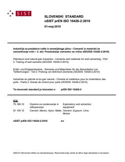 oSIST prEN ISO 10426-2:2010 - Page 1 preview
