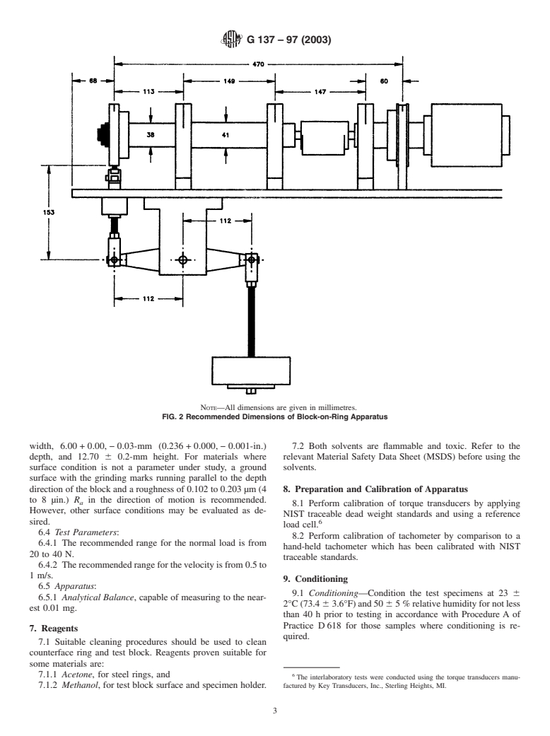 ASTM G137-97(2003) - Standard Test Method for Ranking Resistance of Plastic Materials to Sliding Wear Using a Block-On-Ring Configuration