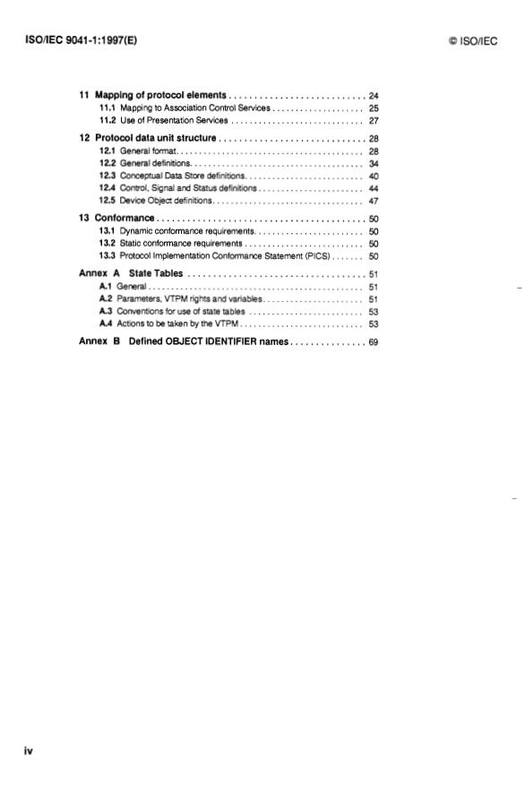 ISO/IEC 9041-1:1997 ISO/IEC 9041-1:1997 - Information technology -- Open Systems Interconnection -- Virtual Terminal Basic Class Protocol - Page 4 preview