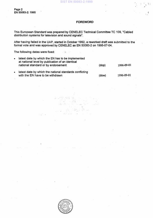 EN 50083-2:1995 EN 50083-2:1999 - Page 4 preview